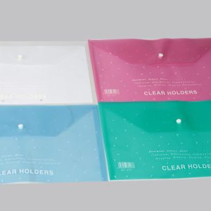 CLEAR DOCUMENT BAG WITH BUTTON A4